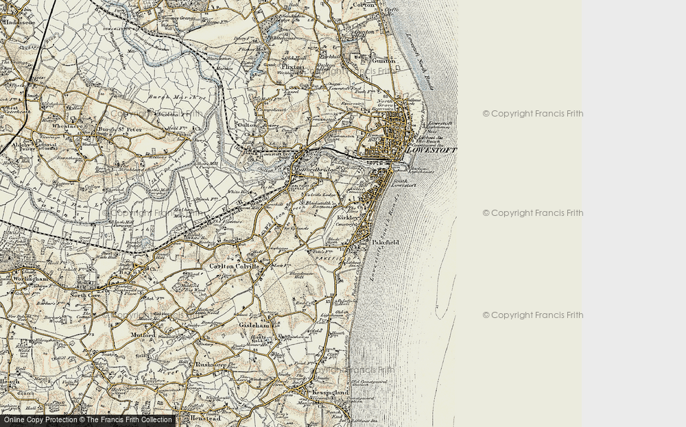 Old Map of Kirkley, 1901-1902 in 1901-1902