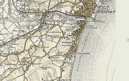 Old map of Kirkley in 1901-1902