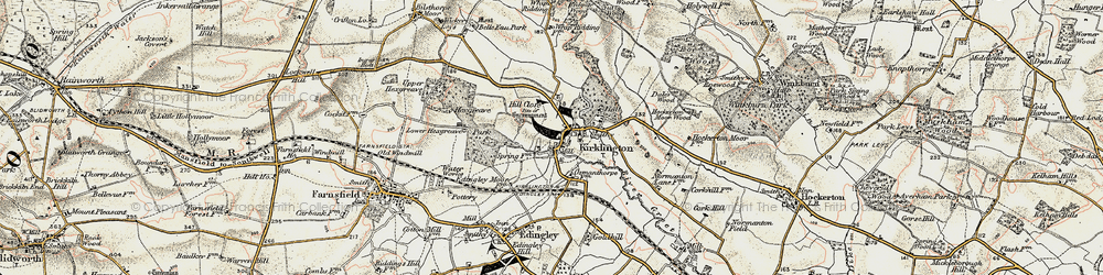 Old map of Kirklington in 1902-1903