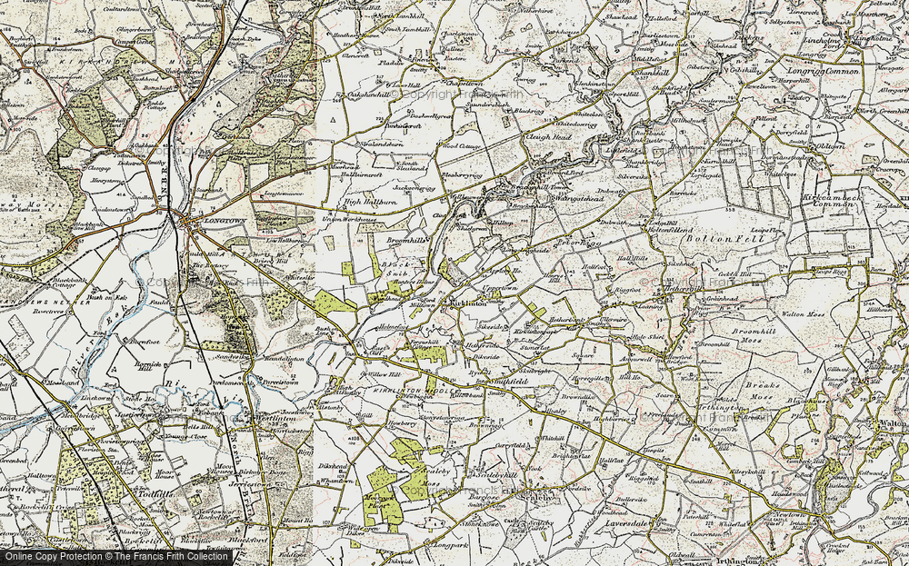 Old Map of Historic Map covering Bleaberryrigg in 1901-1904