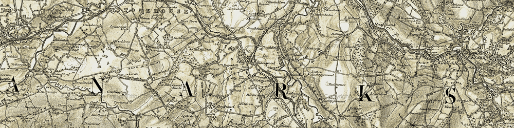 Old map of Kirkmuirhill in 1904-1905