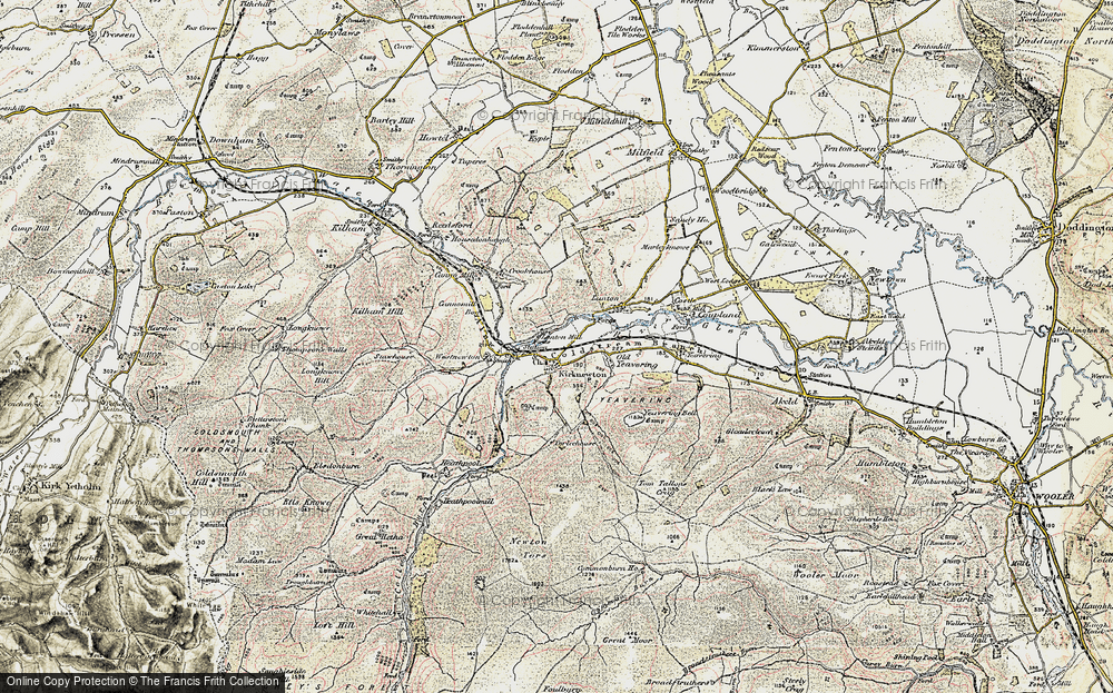 Old Map of Historic Map covering Battle Stone in 1901-1903