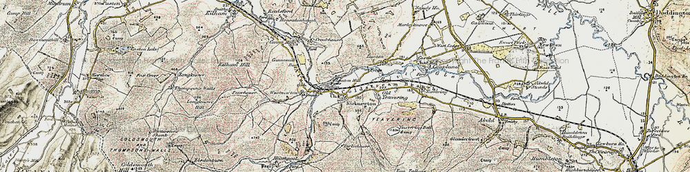 Old map of Yeavering Bell in 1901-1903