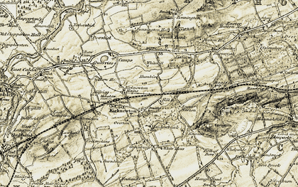 Old map of Kirknewton in 1903-1904