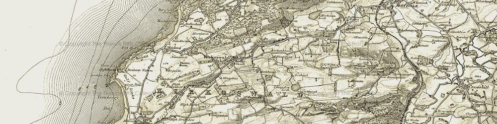 Old map of Kirkoswald in 1905