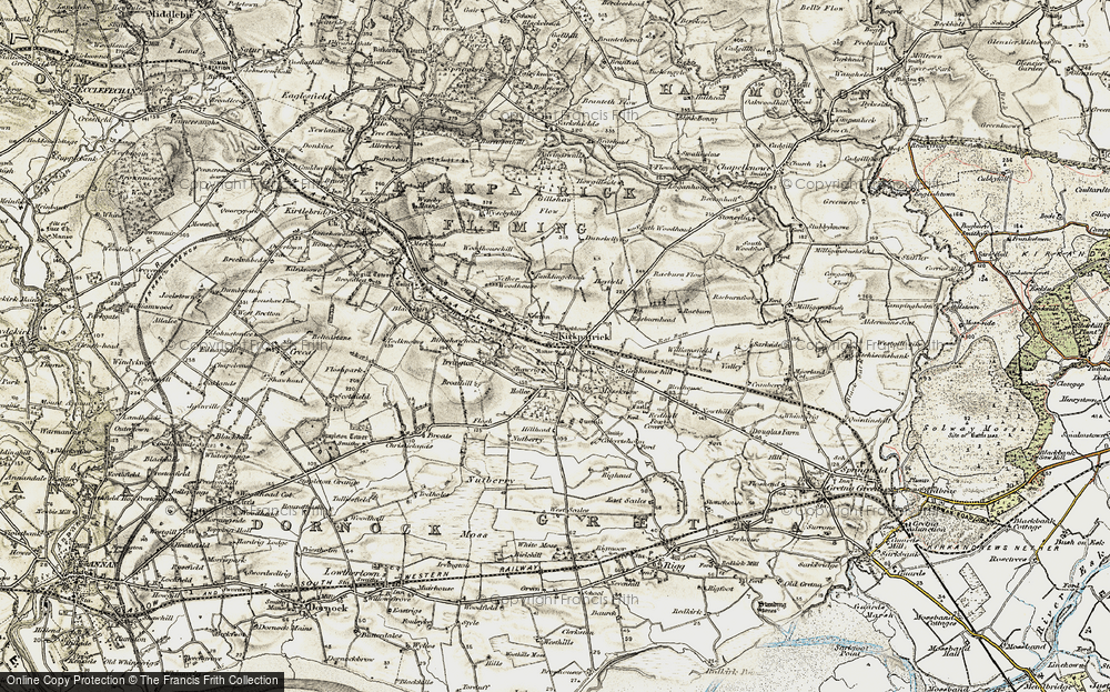 Old Map of Historic Map covering Gillshaw Flow in 1901-1904
