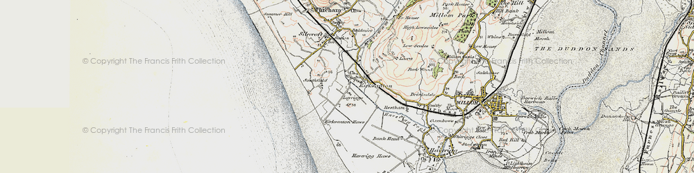 Old map of Kirksanton in 1903-1904