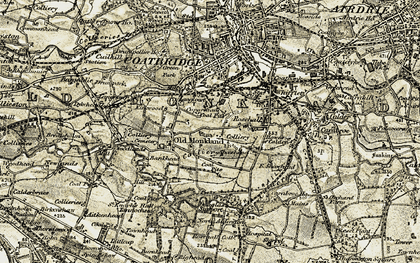 Old map of Kirkshaw in 1904-1905