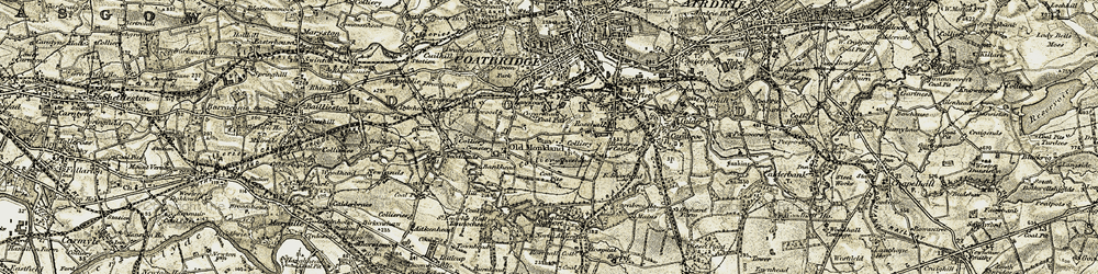 Old map of Kirkshaw in 1904-1905