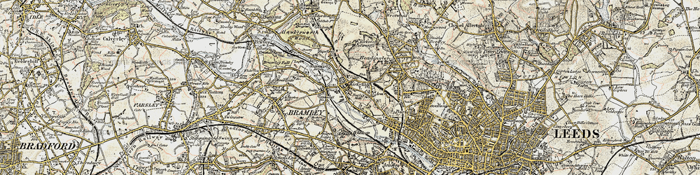 Old map of Kirkstall in 1903-1904