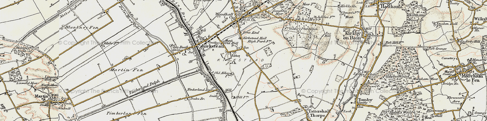 Old map of Kirkstead in 1902-1903
