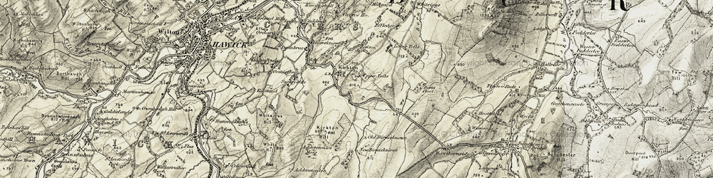 Old map of Adderstonlee Moss in 1901-1904