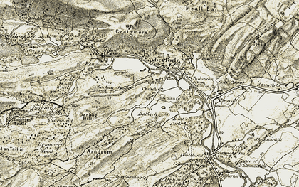 Old map of Balleich in 1904-1907