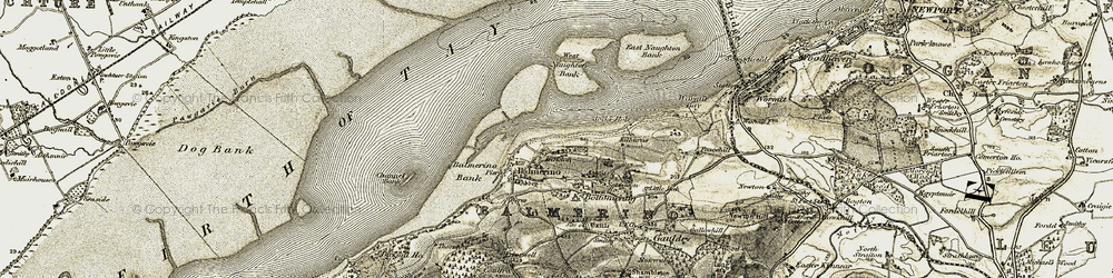 Old map of Kirkton in 1906-1908