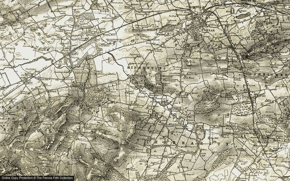 Old Map of Kirkton, 1907-1908 in 1907-1908