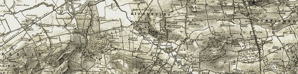 Old map of Kirkton in 1907-1908
