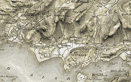 Old map of Auchtertyre Hill in 1908-1909