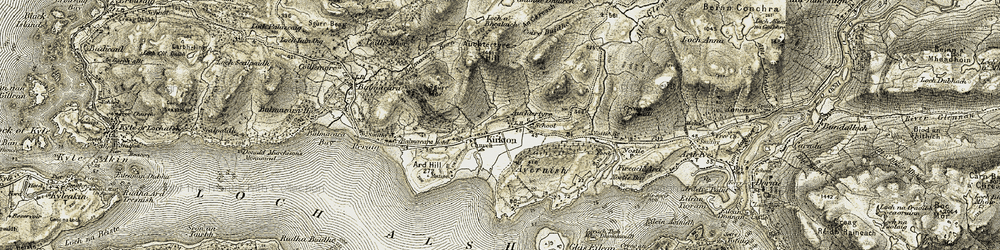 Old map of Auchtertyre Hill in 1908-1909