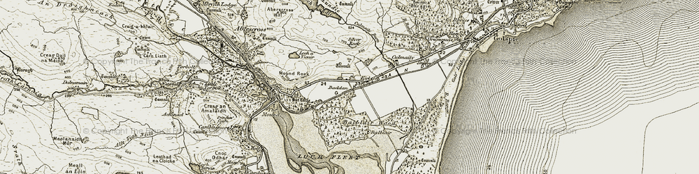 Old map of Baddan in 1910-1912