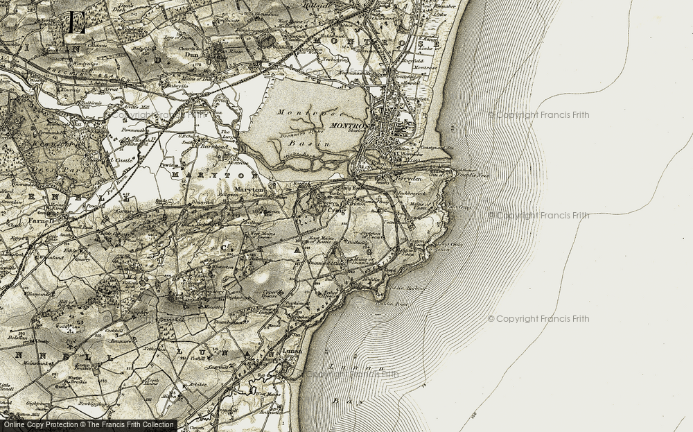 Old Map of Kirkton of Craig, 1907-1908 in 1907-1908