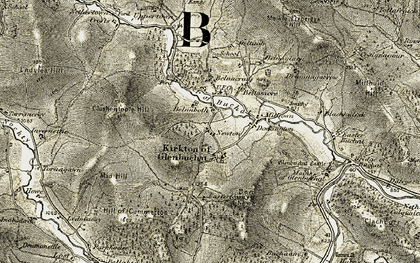 Old map of Ben Newe in 1908-1910