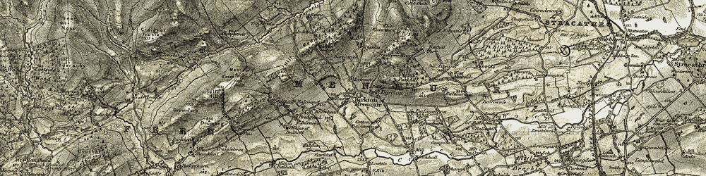 Old map of Balfour in 1907-1908