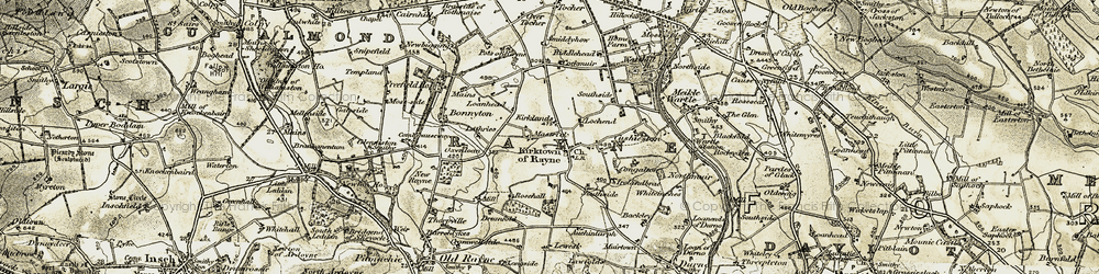 Old map of Auchentarph in 1909-1910