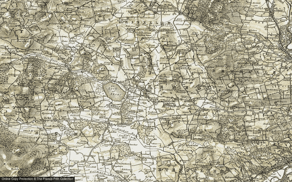 Old Map of Kirkton of Skene, 1909 in 1909