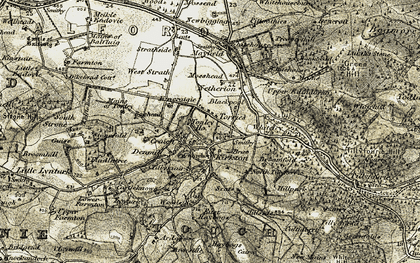 Old map of Stonefold in 1908-1909