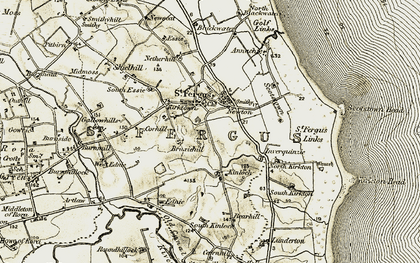 Old map of Kirktown in 1909-1910
