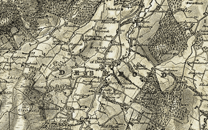 Old map of Wester Darbreich in 1910
