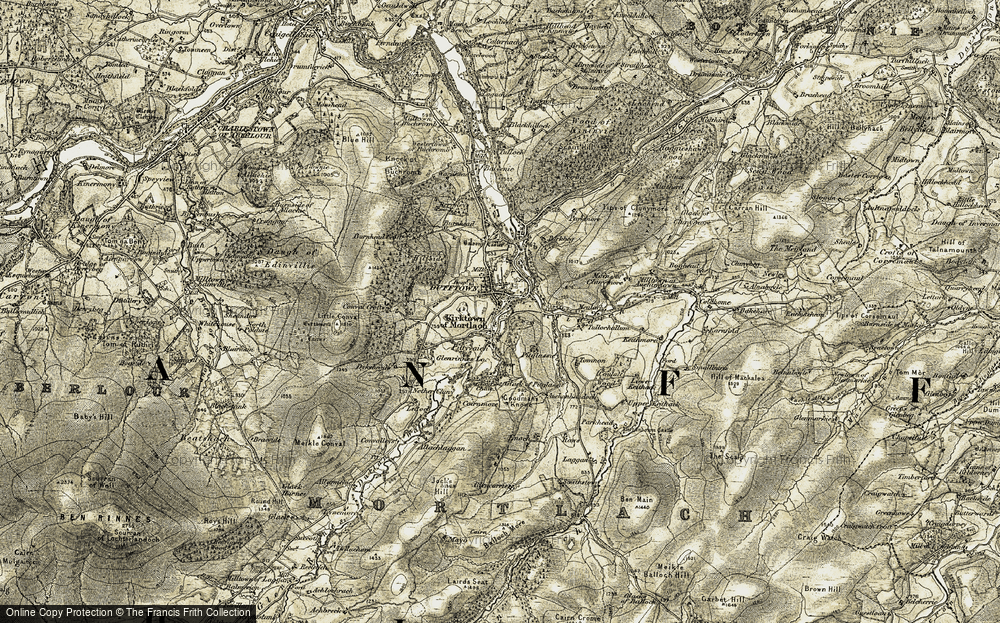 Old Map of Kirktown of Mortlach, 1908-1910 in 1908-1910