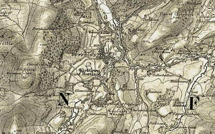 Old map of Kirktown of Mortlach in 1908-1910