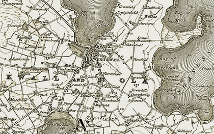 Old map of Berstane in 1911-1912