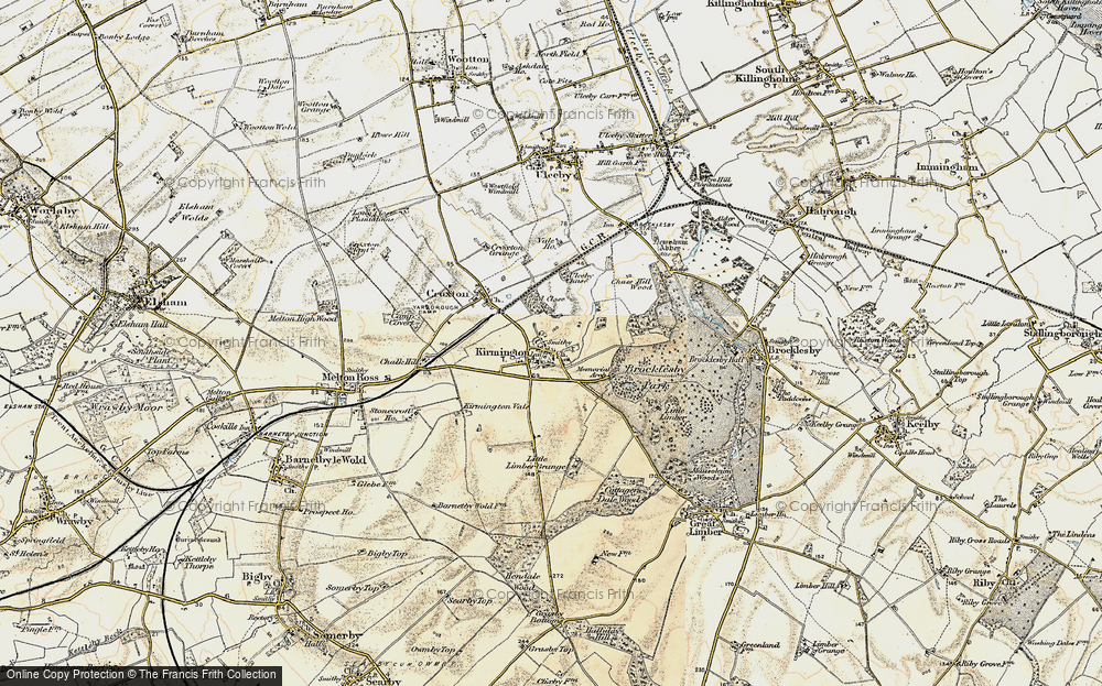 Old Map of Historic Map covering Humberside International Airport in 1903-1908
