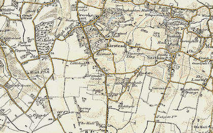 Old map of Kirstead Green in 1901-1902