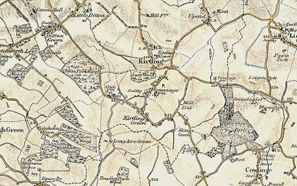 Old map of Kirtling in 1899-1901