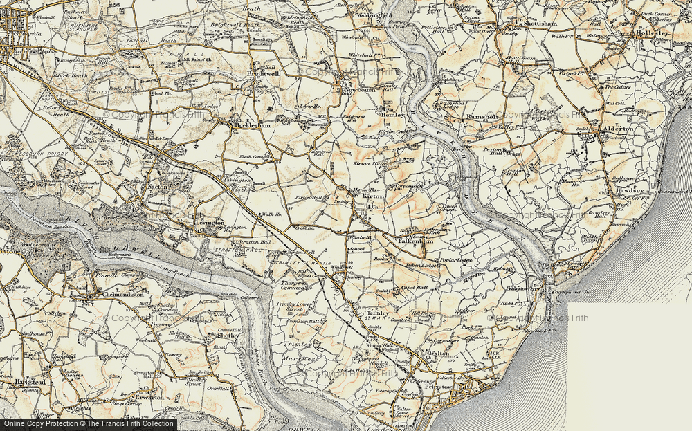 Old Map of Kirton, 1898-1901 in 1898-1901