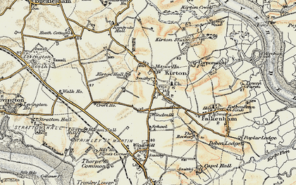 Old map of Kirton in 1898-1901