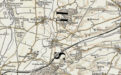 Old map of Kirton in 1902-1903