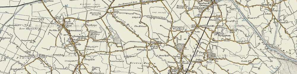 Old map of Kirton End in 1902-1903