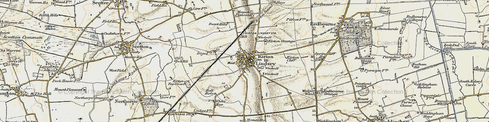 Old map of Kirton in Lindsey in 1903-1908