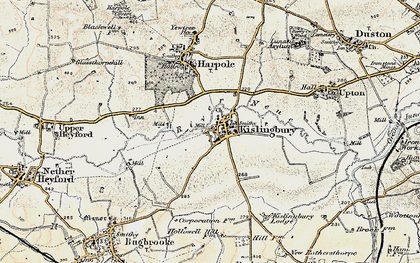 Old map of Kislingbury in 1898-1901