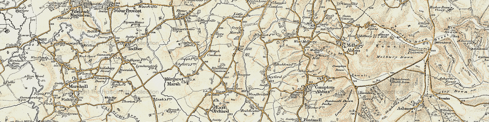 Old map of Kit Hill in 1897-1909