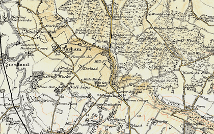Old map of White Horse Stone in 1897-1898