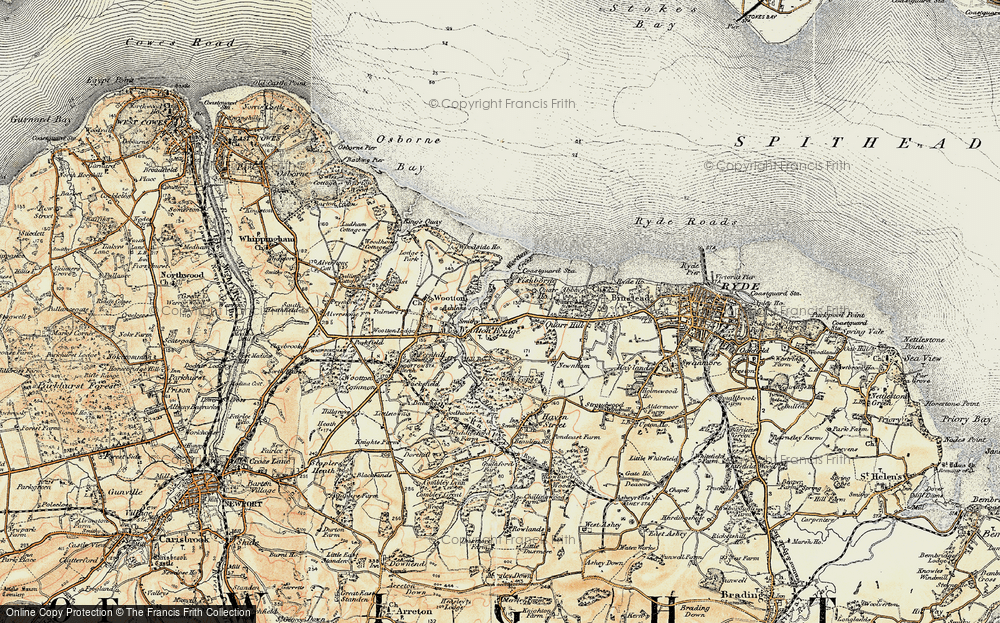 Old Map of Historic Map covering Wootton Creek in 1899