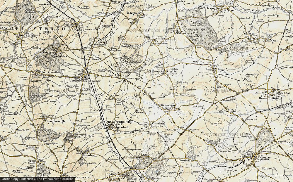 Old Map of Historic Map covering Brookend Ho in 1899