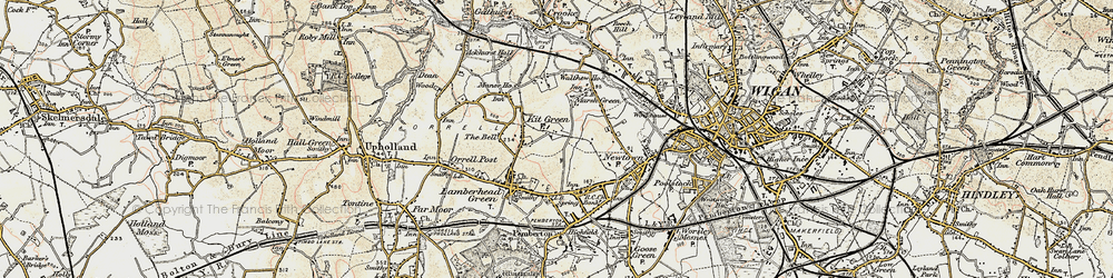 Old map of Kitt Green in 1903