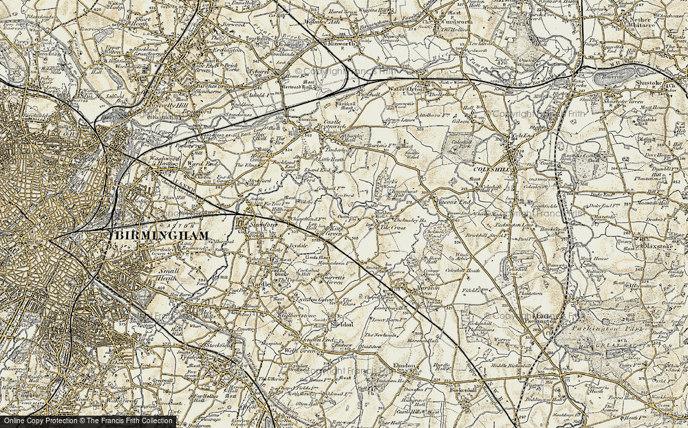 Old Map of Kitt's Green, 1901-1902 in 1901-1902