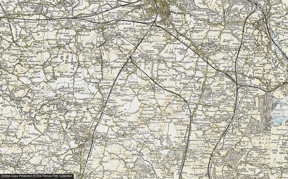 Old Map of Kitt's Moss, 1902-1903 in 1902-1903